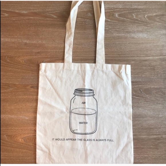Handbags - 🔺5/$15🔺 HALF EMPTY HALFFULL CANVAS REUSABLE TOTE